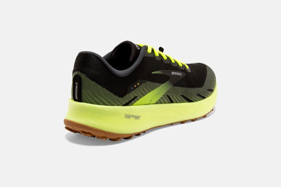 Brooks Catamount Trail Running Shoes Mens - Black/Green - ZOTEL-0917